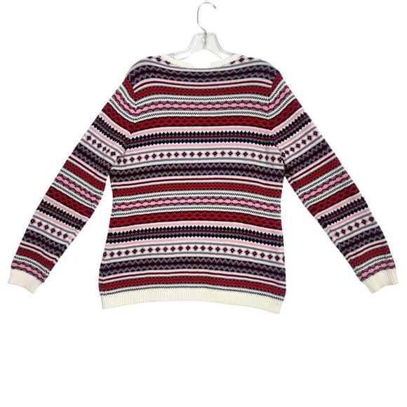 Women's  Striped Patterned V Neck| Pullover Sweater XL - Picture 3 of 13